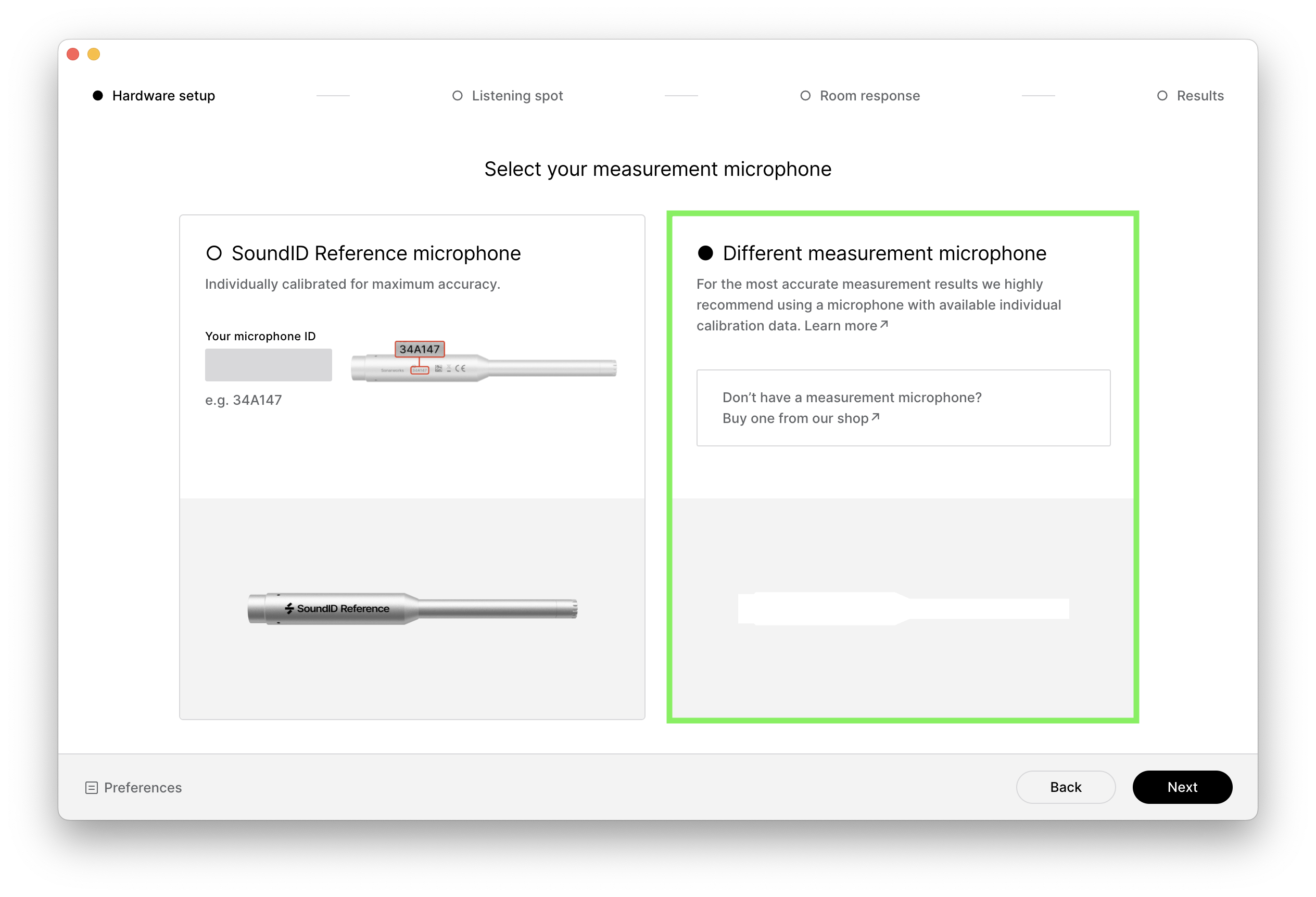 SoundID Referenceのマイクキャリブレーションプロファイルを SoundID Referenceのマイクキャリブレーションプロファイルを